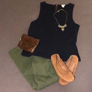 J. Crew peplum top with zipper